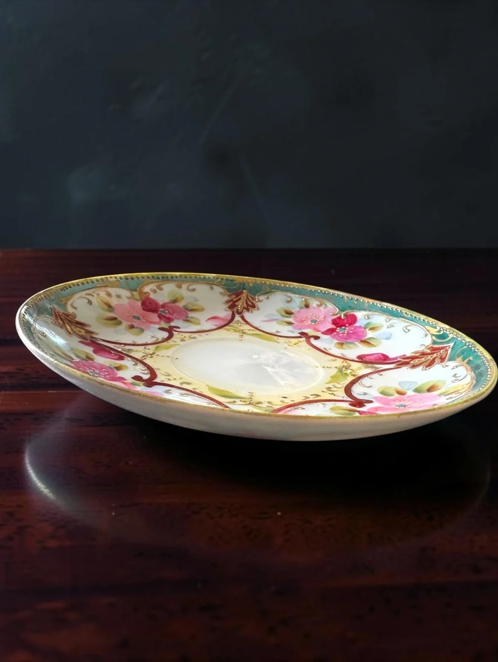 Vintage Gold Castle Chikusa Hand Painted Saucer 6